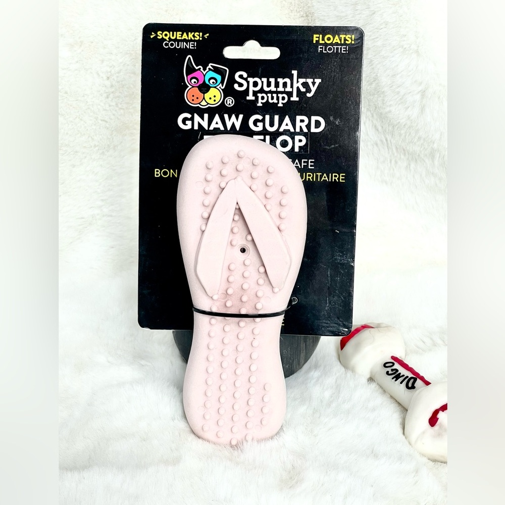 New with tags Squeaky  Gnaw Guard Flip Flop Dog Toy! Floats! 2 sided textured